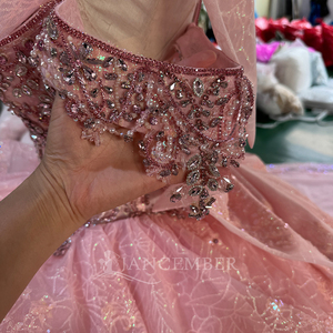 Mct024 Blush Pink Quinceanera <b>Dress</b> Bow Appliques Natural Corset Layered <b>Ruffle</b> Princess Ball Gown Sweet 15 Party for - Product Image 6