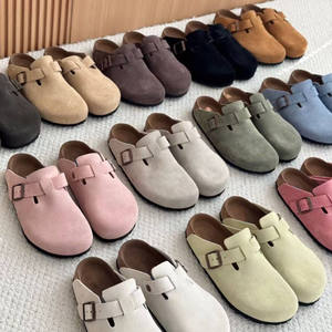 Birkenstocks Sabots plats unisexes élégants en cuir de haute qualité Birken Mules légers pour intérieur/extérieur en cuir véritable souple - Product Image 6