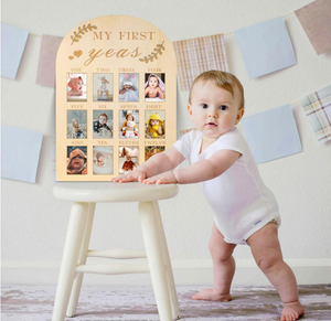 12 mois nouveau-né souvenir cadeau 1er <span class=keywords><strong>anniversaire</strong></span> fille garçon décoration ma première année cadre Photo bois bébé croissance cadre Photo - Product Image 6
