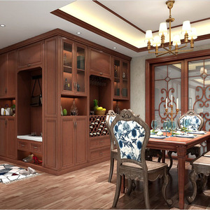 <span class=keywords><strong>Armoire</strong></span> en bois massif de style européen Chengdu Yaxin Ge avec <span class=keywords><strong>portes</strong></span> à panneaux surélevés, <span class=keywords><strong>4</strong></span> tiroirs, 1 étagère, meubles de maison personnalisables - Product Image 4