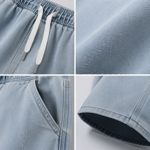 Custom Vintage Embroidery Men's Straight Fit Wide Leg Baggy <b>Jeans</b> 100% Cotton Windproof Eco-Friendly Mid Waist - Product Image 4