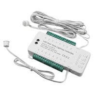 Contrôleur d'éclairage LED pour escalier à 16 marches, nouveau modèle, DC 12V/24V, variateur 16 canaux pour bande lumineuse avec capteur