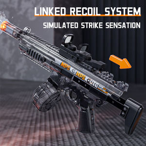 Vente en gros de pistolets à eau électriques rechargeables pour enfants Big <span class=keywords><strong>Mp5k</strong></span> avec flamme sur la bouche, pistolet à eau transparent en plastique de haute qualité - Product Image 3