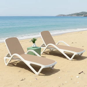 Chaise longue pliable <span class=keywords><strong>en</strong></span> <span class=keywords><strong>plastique</strong></span> durable pour l'extérieur, 5 positions réglables, résistante aux UV, pour usage commercial, plage, piscine - Product Image 1