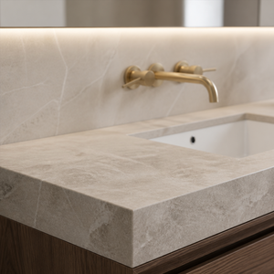 Luxury Taj Mahal Quartzite <strong>Stone</strong> Countertop <strong>Table</strong> <strong>Tops</strong> Modern <strong>Stone</strong> Bathroom Vanity for Home Furniture Bathroom - Product Image 3