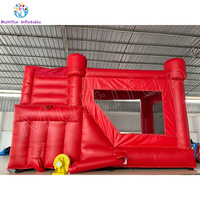 Toboggan gonflable de château gonflable Hupfburg tout rouge et blanc à vendre pour la location de fête