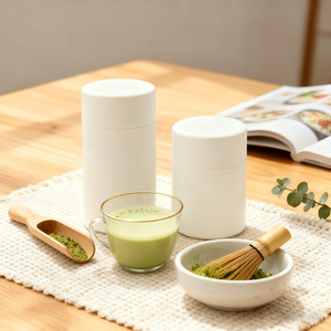 Hộp đựng trà bằng thép không gỉ sơn kín khí, có nắp đôi, hình tròn, có nắp trong - Product Image 2