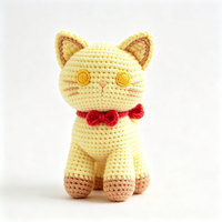 Adorable petite poupée chat jaune personnalisable, jouet en peluche doux de dessin animé, vente en gros, peluche personnalisée
