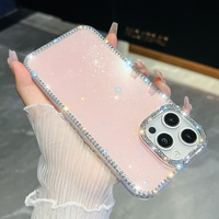 Coque de téléphone super scintillante style Ins avec imprimé étoiles, en TPU souple, anti-rayures, antichoc, protection adaptée aux femmes