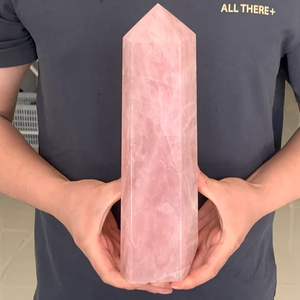 Cristales de Cuarzo Rosa Natural al por Mayor, Varitas Curativas, Gemas y Torres de Cristal para Decoración - Product Image 3