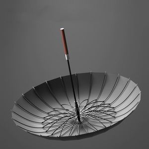 Parapluie de golf droit de luxe personnalisé, grand format, avec impression de logo, promotionnel, de marque, semi-automatique, moderne, 24 baleines, 3500 mm - Product Image 1