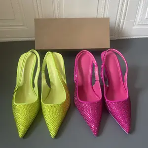Sandali con strass pieno di diamanti Talon scarpe femminili punta a punta tacchi a spillo tacchi Sexy da donna