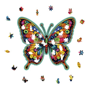 Rompecabezas de Mariposas de 300 Piezas para Adultos, Rompecabezas Educativo Ecológico con Temática de Insectos, Juguete de Madera DIY Relajante - Product Image 1