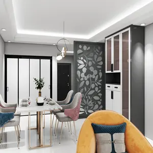 Diseño de partición moderno para sala de estar y comedor Proceso de tallado CNC Corte por láser Grabado en Panel de metal de aluminio