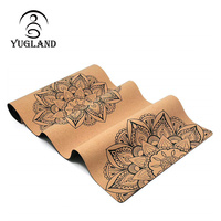 Tapis de yoga YUGLAND en liège organique antidérapant et TPE, écologique, en caoutchouc naturel, pour la gym et la maison
