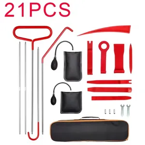 Kit d'outils pour portières de voiture 21/18 pièces, comprenant une pompe à air gonflable et des outils de fixation pour ouverture de vitres et portes de voiture, kits à longue portée avec sac de transport - Product Image 5