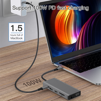 Estación de acoplamiento USB para ordenador Macbook, HUB con multipuerto, iMac tipo-c 3,2, USB C, 12 en 1, con carga