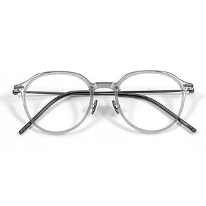 Monturas de gafas ultraligeras de titanio puro estilo Karin 9204, montura completa redonda para mujer, gafas ópticas ligeras para miopía - Product Image 2