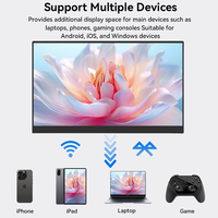 Écran portable sans fil 15,6 pouces FHD 1080P avec haut-parleurs Type C pour ordinateur portable, PC, téléphone, Switch, PS5, jeux, bureau à domicile, moniteur portable