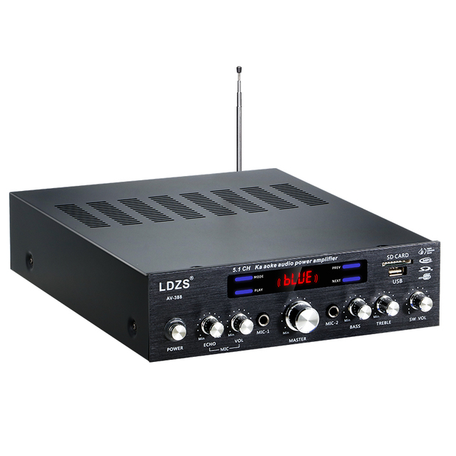Home High-Power 5.1-Channel Professional Amplifier Multi-function 5.1 Radio K Song Super Bass BT Power Professional Amplifier