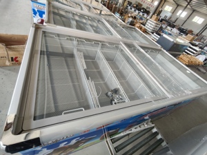 Vente directe usine : Congélateur horizontal grande capacité en verre trempé double, vitrine de supermarché pour crème glacée et viande, réfrigérateur commercial en îlot - Product Image 2