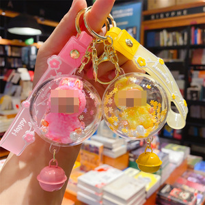 2025 Hot Sale Floating Liquid Keys Tasche Öl Niedlicher Mini 3D Schlüssel bund mit Glocke - Product Image 2