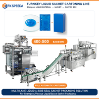 Ligne d'emballage et de cartonnage de sachets liquides à scellage 4 côtés haute performance pour Ketchup, Mayonnaise, Sirop, conditionnements en boîtes de détail, OEM
