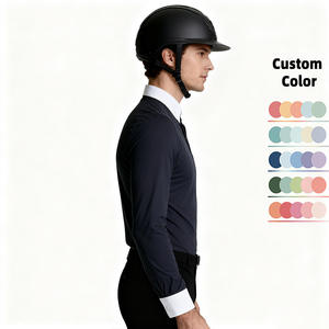 Camisas de Equitación para Hombre, Manga Larga, Cierre de Botones Frontales, Capa Base, Cuello Polo, Ropa para Entrenamiento al Aire Libre - Product Image 3