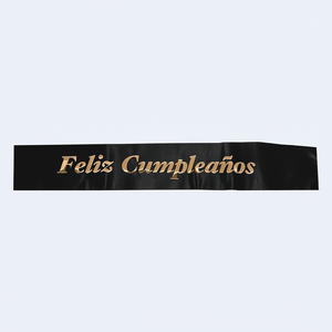 Set de Decoración para Fiesta de Cumpleaños, Lazo Negro con Letras Doradas Rosa, Feliz Cumpleaños, Estilo Elegante - Product Image 1