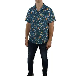 قمصان شاطئ هاواي قطنية 100% مخصصة بعلامة تجارية من المصنع بسعر الجملة