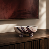 Bol en marbre artistique NANWEI, sculptural, sur pied, pour fruits, pour la décoration moderne de la maison, de l'hôtel et de la table