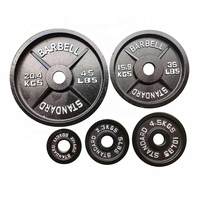 Ensemble de plaques de poids LBS en fonte standard pour haltères et disques de musculation