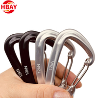 Clips porte-clés Mini mousqueton en alliage d'aluminium Clip de porte à ressort en forme de D à dégagement rapide durable