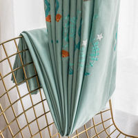 Innermor Home Decor Rideaux brodés bleus prêts à l'emploi pour fenêtre de chambre d'enfant