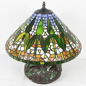 Lampe de table LongHuiJing 18,5 pouces, style Tiffany européen, abat-jour en verre teinté, base en mosaïque libellule, LED AC multicolore - Product Image 4