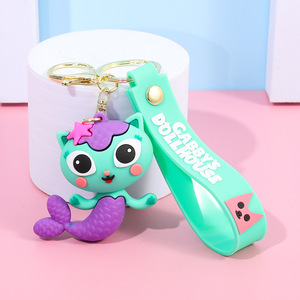 Gato llavero accesorios para bolso encantos muñeca llavero mujer Gabbys <span class=keywords><strong>casa</strong></span> <span class=keywords><strong>de</strong></span> <span class=keywords><strong>muñecas</strong></span> coche llavero - Product Image 4