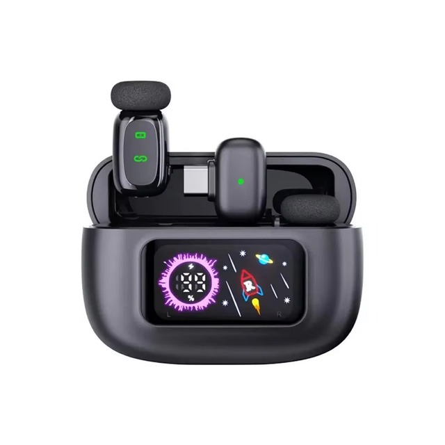 T80 Mini Wireless Microphone with Noise Reduction & Wind Muff for Live Streaming TikTok Videos Interview Recording