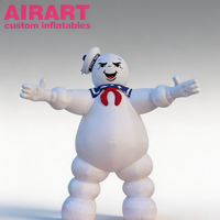 Personnage de dessin animé gonflable personnalisé pour Halloween, guimauve gonflable de couleur blanche, poupée fantôme en bonbons gonflables