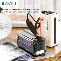 BAVIN Prix de gros d'usine Logo personnalisé Charge rapide portable Grande capacité 50000mah Power Bank avec lampe torche LED PC066