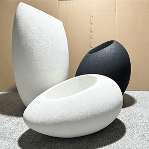 Jardinière Moderne Simple Blanche en Fibre de Verre pour Intérieur/Extérieur, Grande Forme Ovale, Pots de Fleurs pour Jardin et Centre Commercial, Pot de Plantation Art Déco - Product Image 2