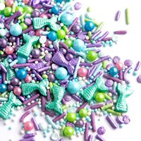 Décorations comestibles de haute qualité en forme de queue de sirène pour gâteaux, mélange de vermicelles comestibles