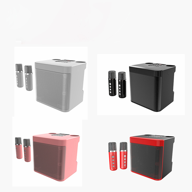 Bluetooth Wireless Karaoke Speaker with Wireless Mic Family Singing KTV Audio Outdoor Subwoofer Speaker with Microphone