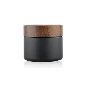 2020 Populaire Houten Cosmetische Crème Glazen Pot Voor Milieuvriendelijke Huidverzorging Verpakking