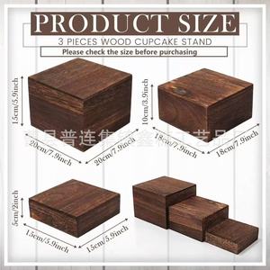 Wooden Display Stand Box Stackable Cupcake Storage <b>Rack</b> Retro Desktop Lidless Decorative <b>Plate</b> For Home Dcor - Product Image 5