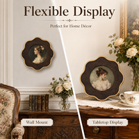 Cadre photo personnalisé, cadre photo rétro avec bordure dorée, cadre photo vintage avec bordure fleurie, décoration murale de bureau, décoration de la maison
