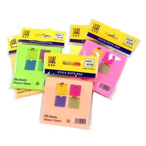 Fluorescent Sticky Notes Simple Solid Color Tearable Memo <b>Pads</b> Office Note <b>Paper</b> Student Self-Stick Notes - Product Image 5