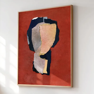 Stampa d'<span class=keywords><strong>arte</strong></span> astratta realistica con ritratto, dipinto a mano a olio su tela, <span class=keywords><strong>pittura</strong></span> <span class=keywords><strong>contemporanea</strong></span> dai toni terrosi - Product Image 3