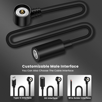 Cable de carga de CC de bajo voltaje con conector macho magnético redondo de 2 pines para montaje en panel y cable Pogo Pin