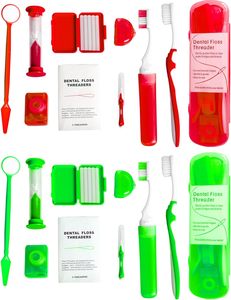 Kit Portátil de Hilos Dentales Ortodónticos Verdes, Set de Higiene Bucal de Viaje para el Cuidado de Aparatos Ortodónticos - Product Image 4