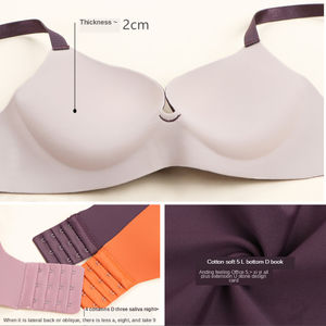 사용자 정의 로고 편지 일본 어린 소녀 32 사이즈 B 작은 컵 여성 원활한 팬티 브래지어 브리프 세트 무선 푸시 업 팬티 브래지어 - Product Image 5